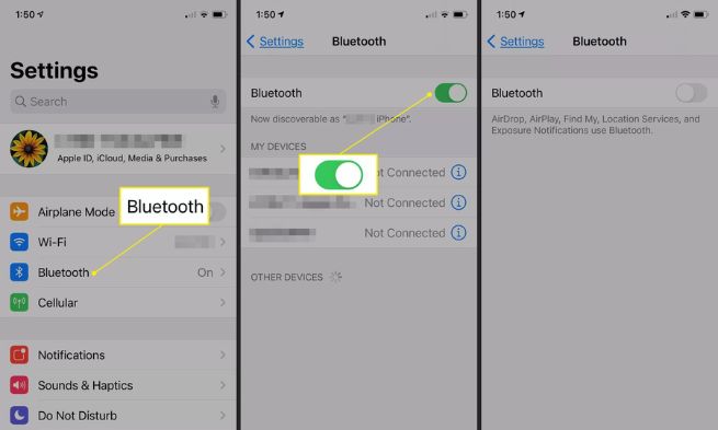ngắt kết nối bluetooth với những thiết bị khác