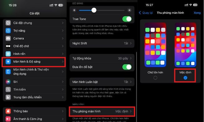Thiết lập lại màn hình tiêu chuẩn trên iPhone