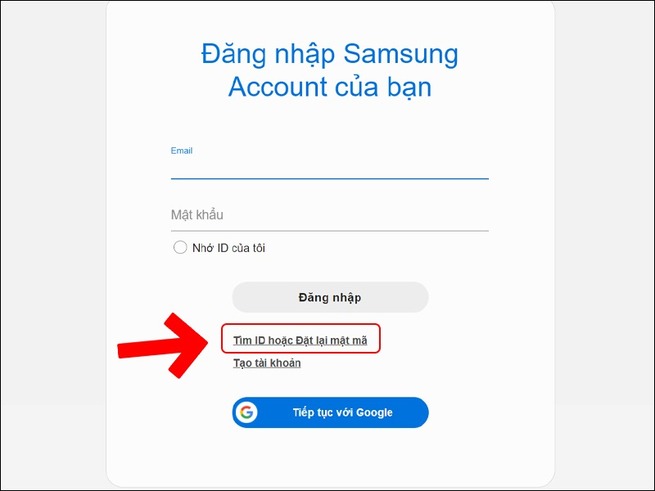 Cách lấy lại mật khẩu Samsung Account trên điện thoại