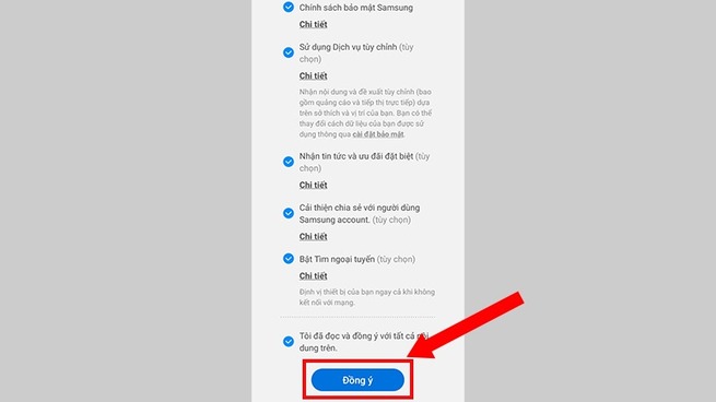 Cách tạo Samsung Account mới