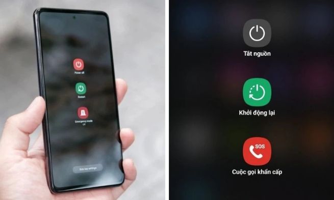 khởi động lại thiết bị