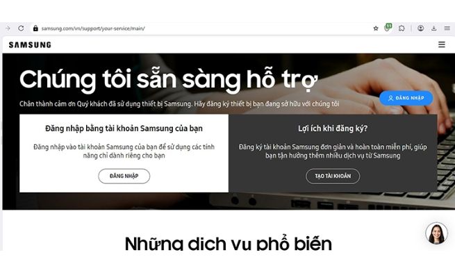 samsung account bị lỗi