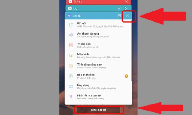 tắt các ứng dụng không dùng