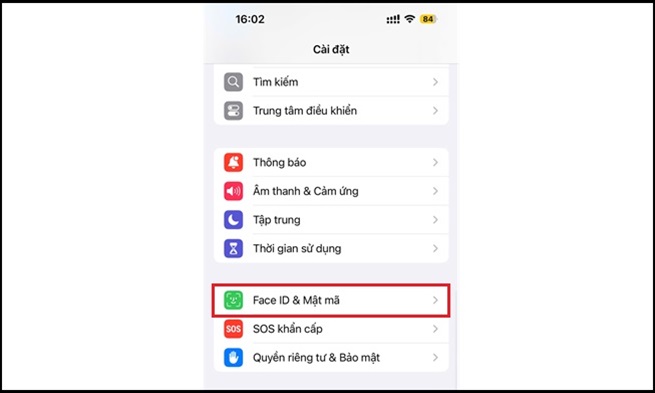 thiết lập lại Face ID cho iPhone 