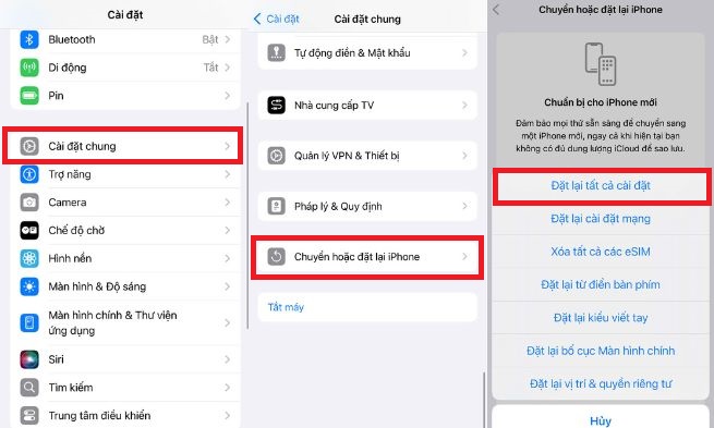 Khôi phục cài đặt gốc cho iPhone