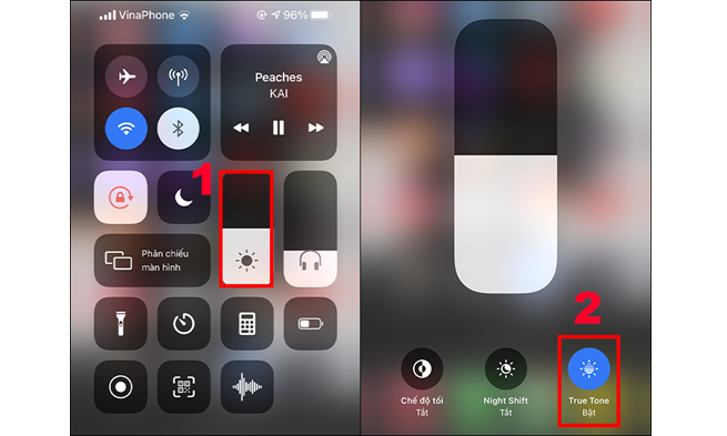 Cách bật/tắt True Tone qua Trung tâm điều khiển