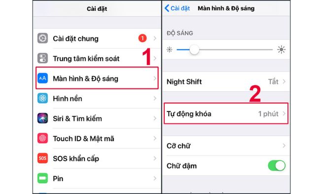 Giảm độ sáng và tự động khóa màn hình nhanh hơn