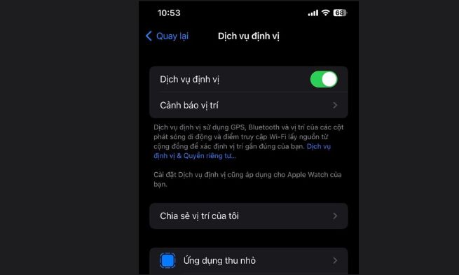 Tắt định vị và các dịch vụ không cần thiết