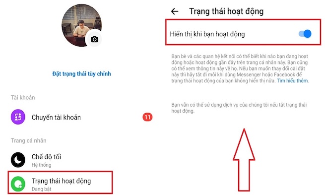Cách tắt chế độ online trên Messenger