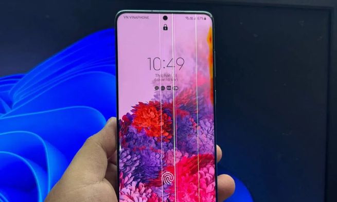 cập nhật phần mềm samsung bị sọc màn hình