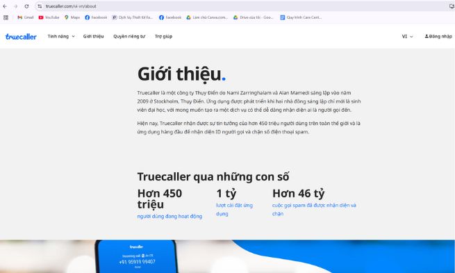 TrueCaller (www.truecaller.com hoặc app di động)