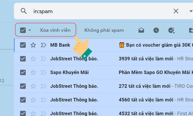 Dọn thư mục Spam và Thùng rác