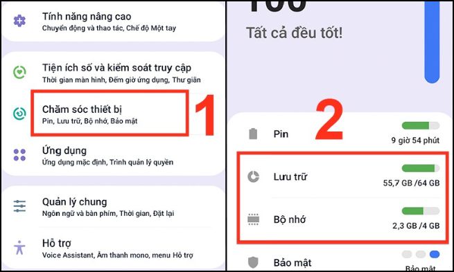 Kiểm tra dung lượng điện thoại Android