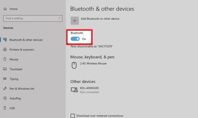 Không kết nối được chuột bluetooth với laptop
