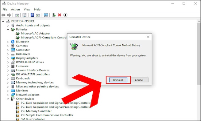 Kiểm tra và cập nhật driver pin để khắc phục