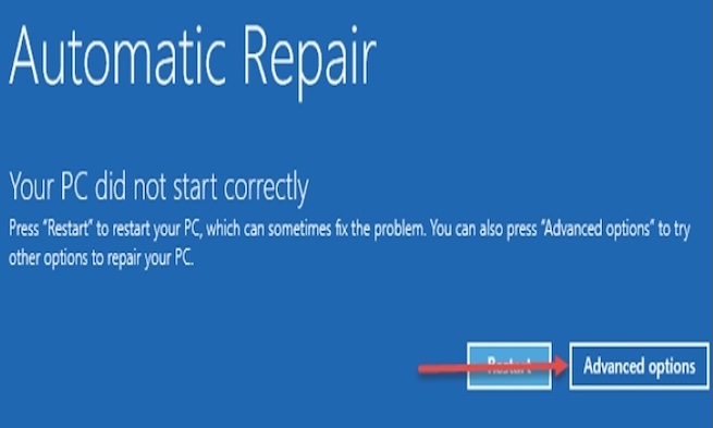 Kích hoạt chế độ Automatic Repair