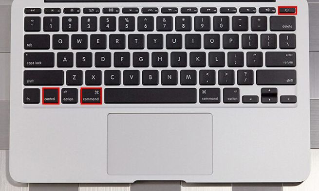 Sử dụng tổ hợp phím Control + Command + Nút nguồn