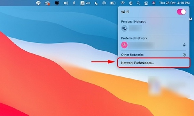 Xóa mạng WiFi cũ trên MacBook sau đó kết nối lại
