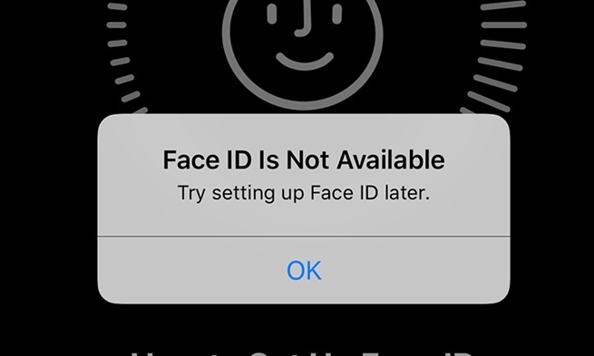 lỗi Face ID không định vị được khuôn mặt