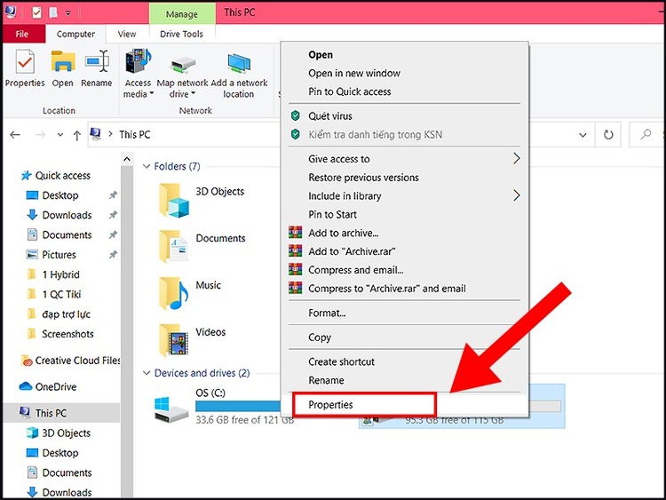 Kiểm tra qua File Explorer