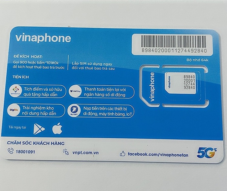 SIM VinaPhone trả trước