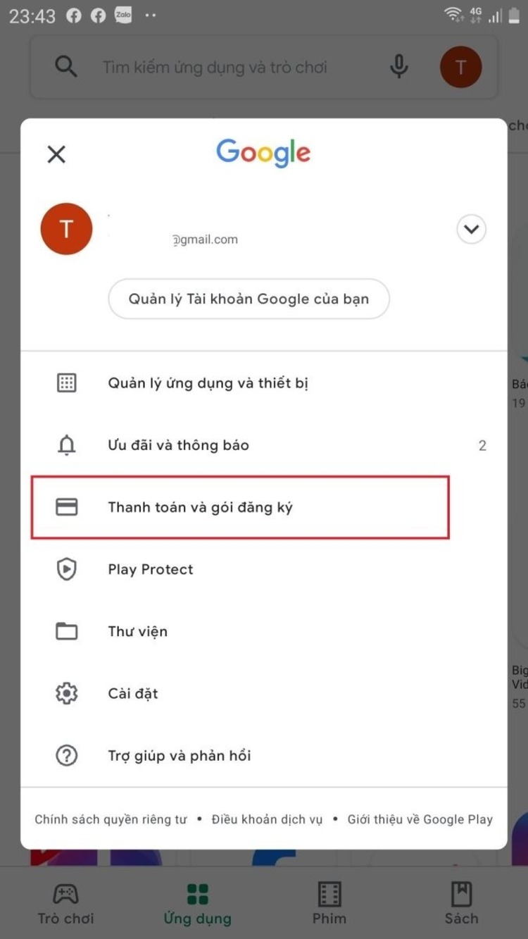 cách nạp game bằng SIM qua Google Play