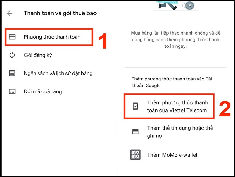 Thanh toán qua Viettel Telecom