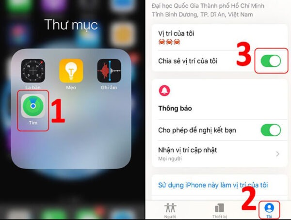 Định vị bằng iCloud