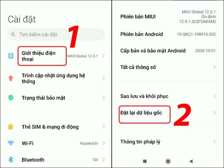 Reset lại hệ thống