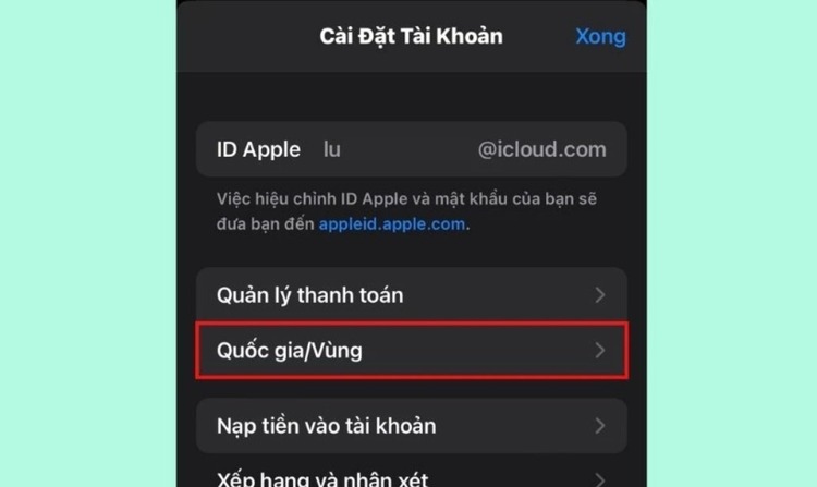 Quốc gia/Vùng