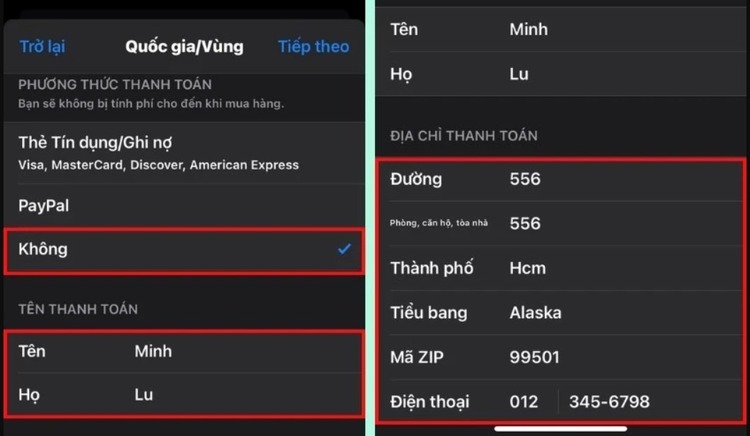 Nhập thông tin