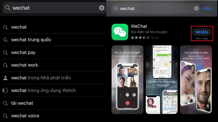 Cách tải WeChat bạn Trung Quốc trên điện thoại iPhone