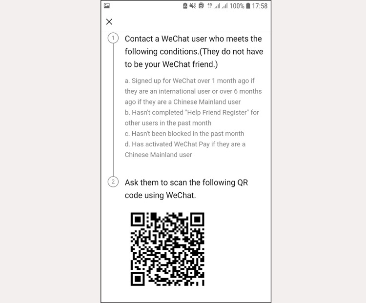 Cần tài khoản người dùng trên 6 tháng quét mã