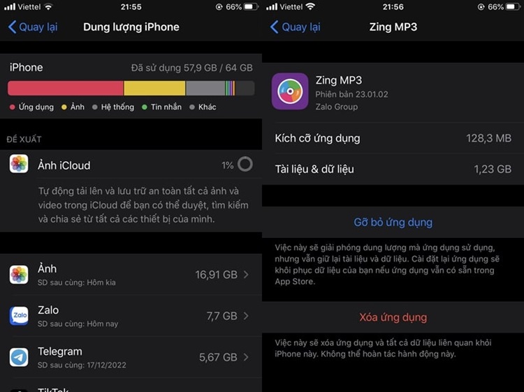Dung lượng iPhone