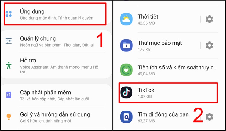Xóa ứng dụng theo cách thông thường trong Cài đặt