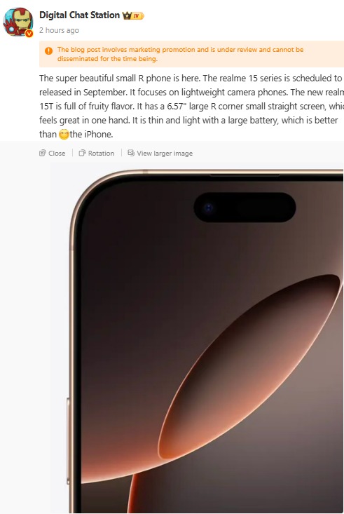 cấu hình Realme 15T