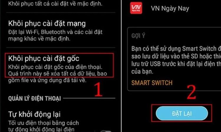 Khôi phục cài đặt gốc