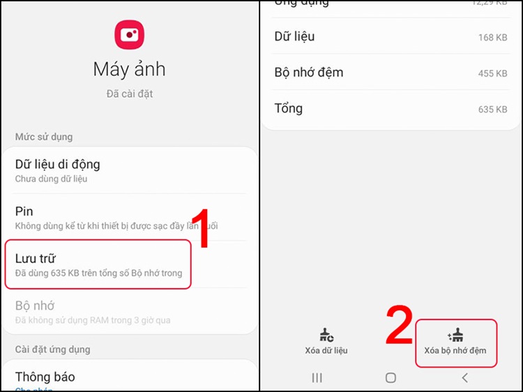 Xóa bộ nhớ đệm của camera để khắc phục lỗi flash