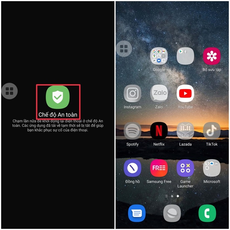 Bật chế độ an toàn (Safe Mode)