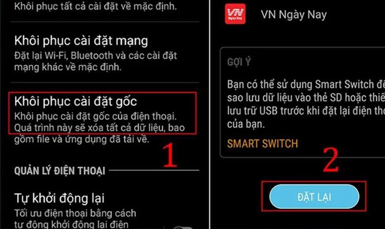 Khôi phục cài đặt gốc