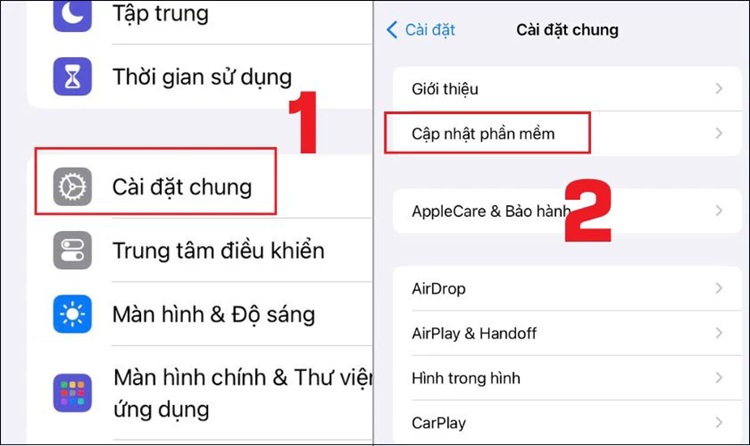 Cập nhật phiên bản hệ điều hành mới nhất