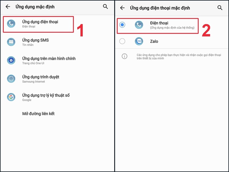 Thiết lập ứng dụng Điện thoại mặc định trên thiết bị của bạn