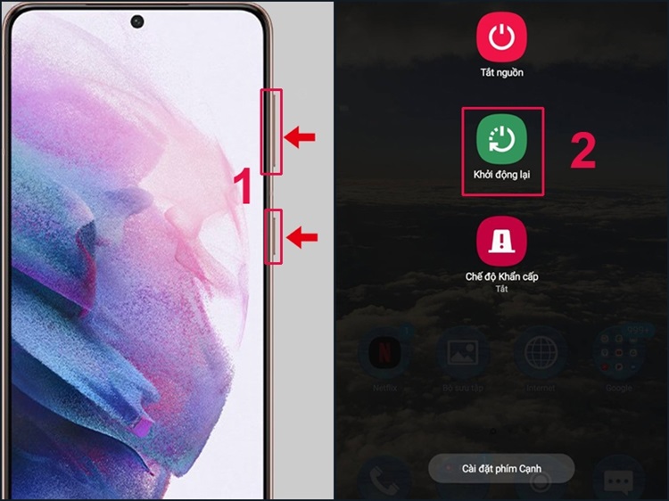 Khởi động lại điện thoại