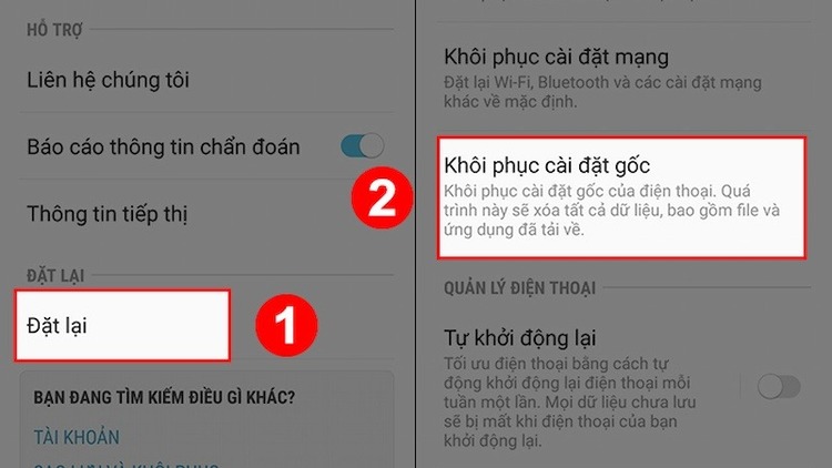 Khôi phục cài đặt gốc