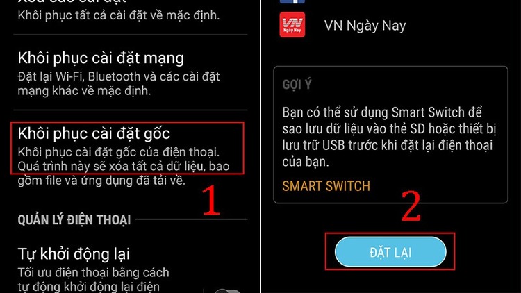 Khôi phục cài đặt gốc