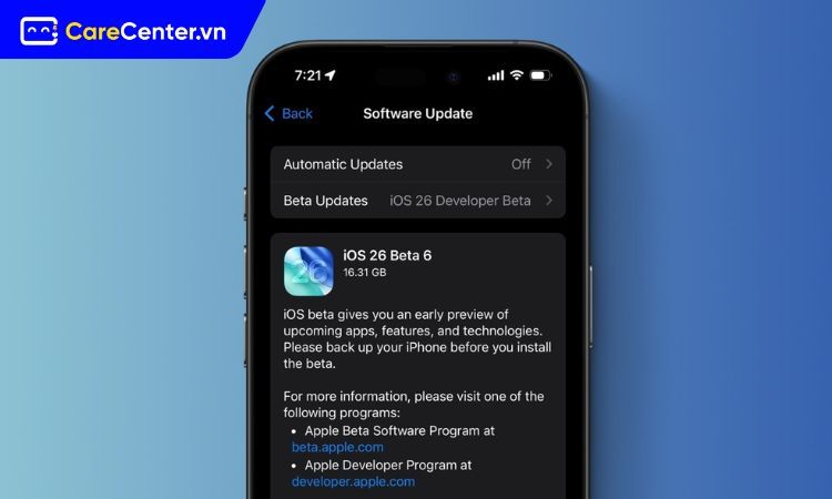 iOS 26 beta 6