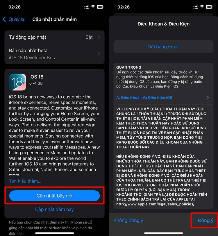 Cập nhật iOS mới nhất để fix lỗi phần mềm