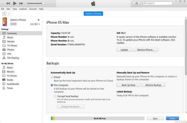 Restore iPhone
