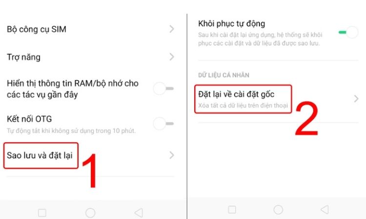 Khôi phục cài đặt gốc