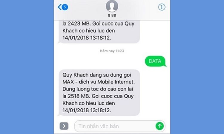 Kiểm tra dung lượng dữ liệu di động